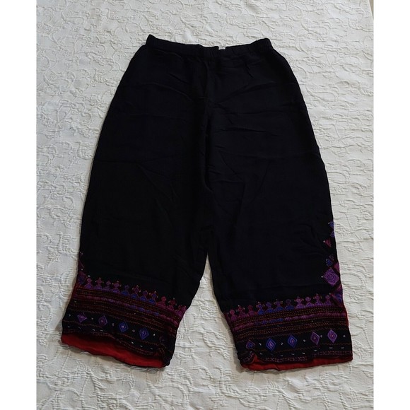 Chicos Design Pants Women's Size 3 (XL),Rayón, Embroidery, Black ,Straingh Legs. - Picture 5 of 9